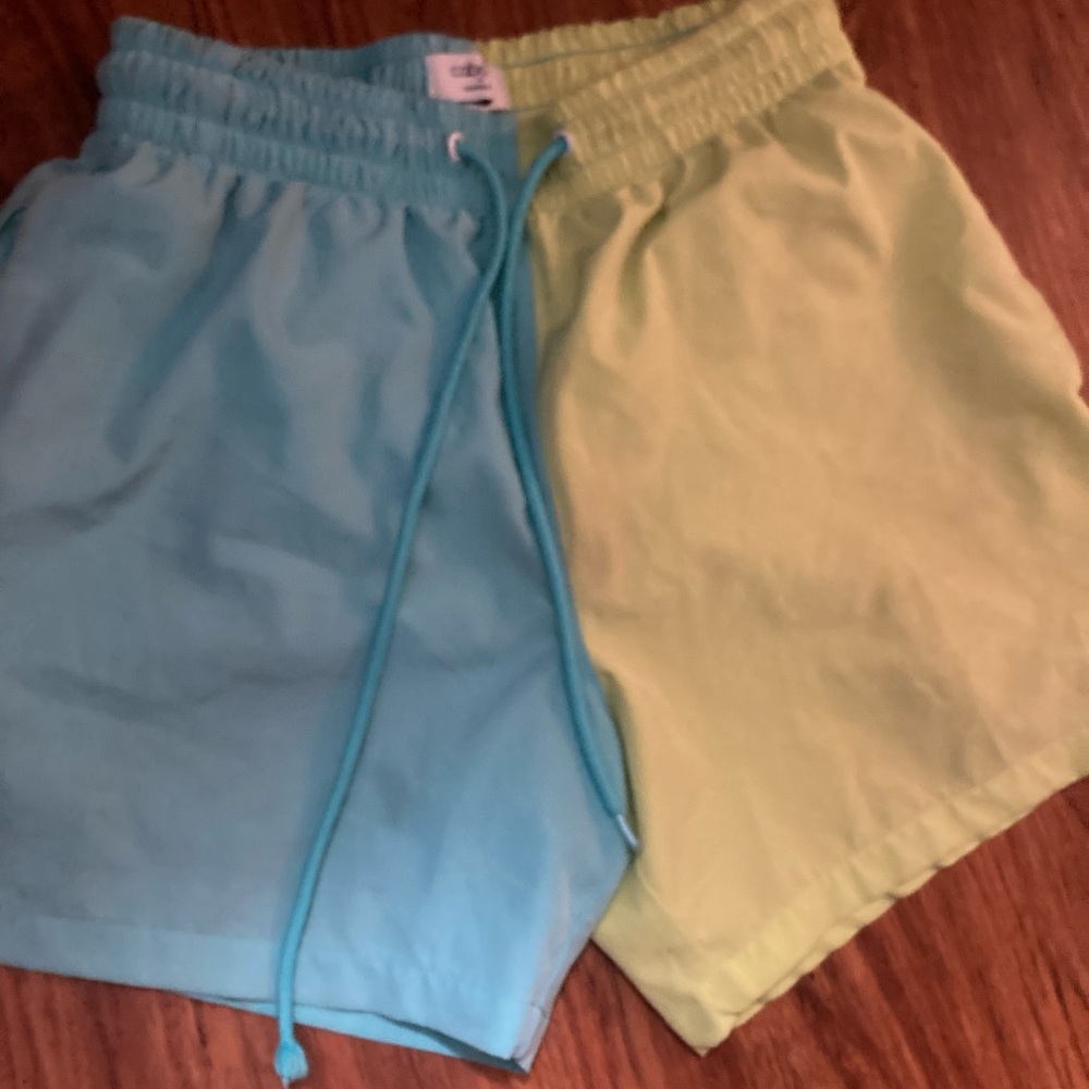 crown & ivy Blue and Yellow Men Shorts